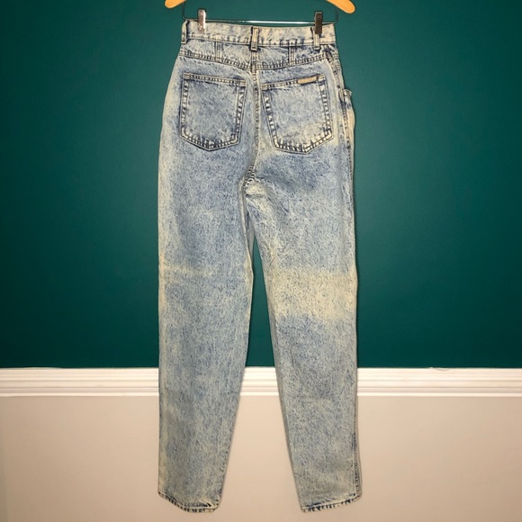 Vintage acid washed high waisted 80’s jeans long - Picture 6 of 14